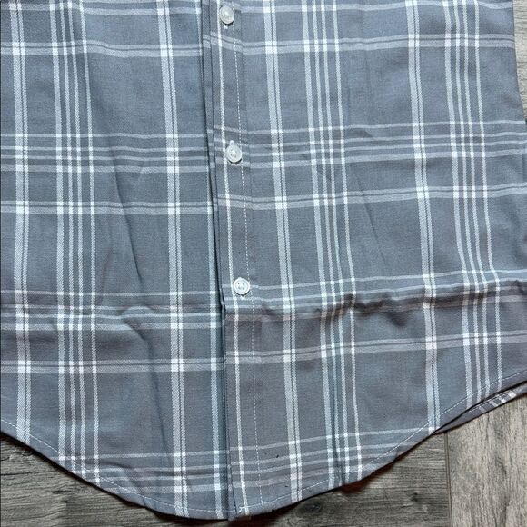 ASOS Men's Gray Plaid Button-Down Shirt - Picture 5 of 6